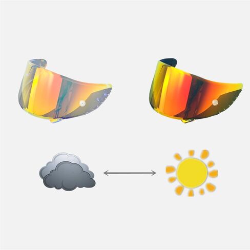 قناع فوتوكروميك لـ X14 Shield لـ SHOEI، NXR، RF-1200، RF-SR، X-Spirit، CWR-1، CWR-F، RYD Visor Uv-Protected Face Shield (أحمر فوتوكروميك) in Kuwait
