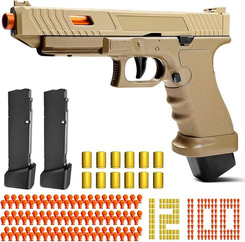مسدس لعبة طرد تلقائي للقذيفة، مسدس لعبة رصاصة ناعمة للأطفال والفتيان والفتيات من سن 8 إلى 12 (أسود) in Kuwait