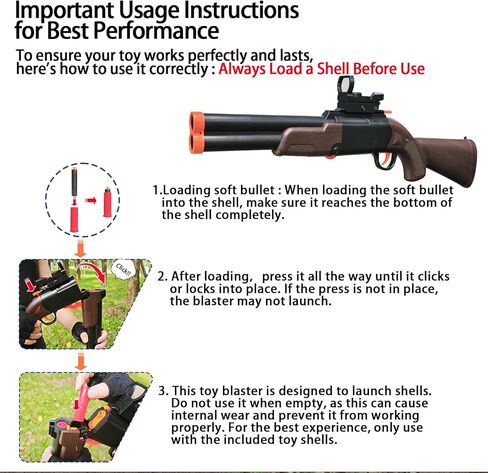 Soft Bullet Toy Shotgun with Realistic Shell Ejecting Design Foam Blaster Toy Guns for Indoor and Outdoor Playing Gifts for Kids Adult (Brown) in Saudi Arabia