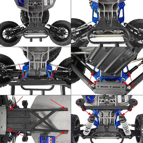قطعتان من سبائك الألومنيوم الأمامية والخلفية لتركيب برج الصدمات متوافقة مع Traxxas 2WD Slash Rustler VXL Bandit XL5 1/10 RC ترقيات السيارات in Kuwait