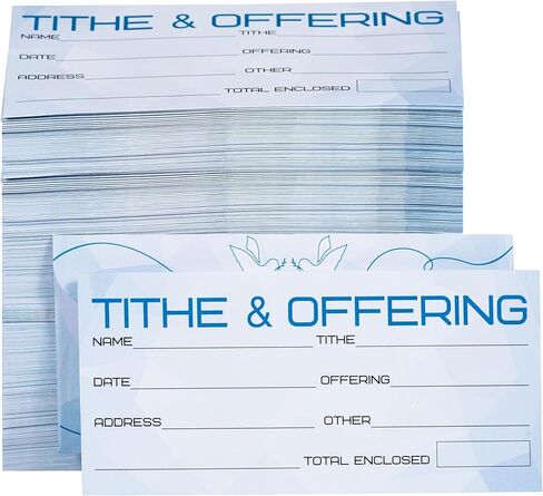 Tithe and Offering Envelopes for Church Donations, 500 Count Bulk Pack, 6.3 x 3.1 Inch Card Paper Envelopes for Cash, Checks, Weekly Tithes, Sunday Services and Ministries in Kuwait