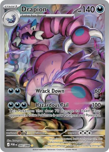 Pokemon - Drapion 097/088 - Perfect Order - Illustration Rare - Full Art Foil - Single Card in Kuwait