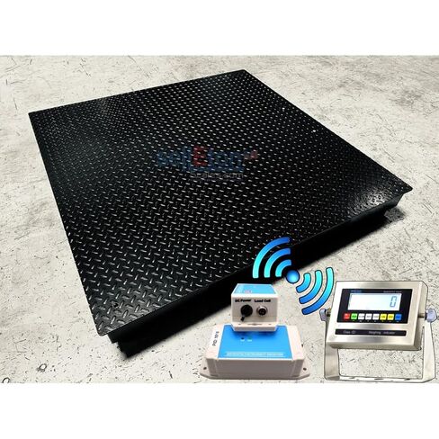 موازين أرضية صناعية معتمدة من SellEton SL-800-NTEP مزودة بمؤشر LCD من الفولاذ المقاوم للصدأ | 84 بوصة × 84 بوصة (7 × 7 بوصة) | 2500 رطل × 0.5 رطل in Kuwait