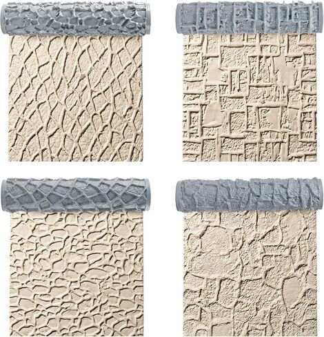 Warmtree 4 Pcs Terrain Texture Roller Set Polymer Clay Texture Roller for DIY Modeling Scenic Terrain Wall Road Model Miniatures Landscape in Kuwait