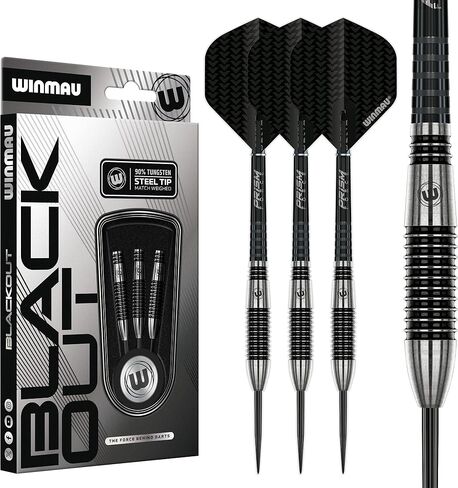 Winmau Blackout Softip Tungsten Darts Set with Flights and Shafts (Stems) in Saudi Arabia