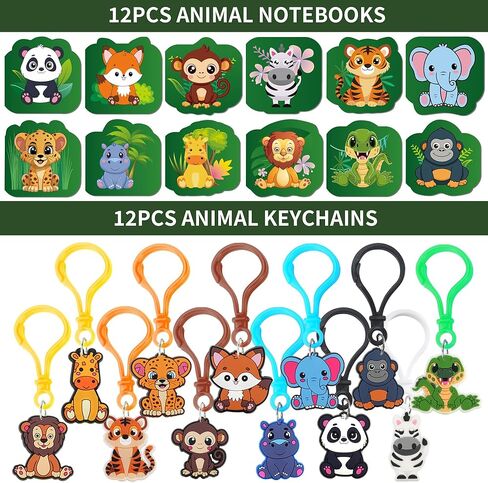 All-in-One - 256 Pcs Wild One Jungle Safari Birthday Party Decorations - Zoo Animal First Birthday Supplies Kit - Includes Favor Boxes, Bubble Wands, Straws, Party Hats, Stickers & Cake Toppers etc in Kuwait