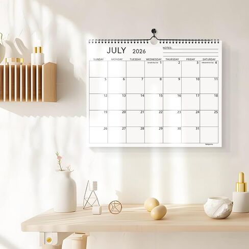 Calendar 2026-2027 Wall Calendar July 2026 to December 2027, 18 Month Calendar 14"x11" Hanging Calendar for Home Office School in Kuwait