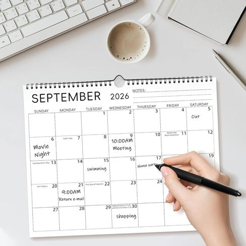 Calendar 2026-2027 Wall Calendar July 2026 to December 2027, 18 Month Calendar 14"x11" Hanging Calendar for Home Office School in Kuwait