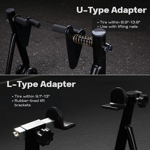 YEBOKSI Motorcycle Stand, Front & Rear Combo Stands, 750LBS Capacity, U+L Adjustable Swingarm Spool, Polyurethane Wheels, For Variety Of Motorcycles, BMW, KAWASAKI, YAMAHA, HONDA, BLACK in Kuwait