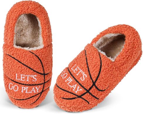 Boys Home Slippers Kids Warm Bedroom Slippers Fur Lined Winter Indoor Shoes (Toddler/Little Kid/Big Kid) in Saudi Arabia