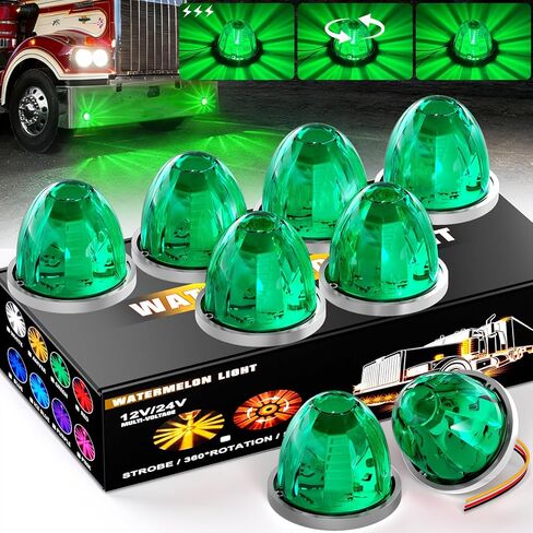 10 عبوات من 30 مصباح LED بطيخ 3 أوضاع (ثابتة/دوران 360 درجة وقوية) أضواء تحذيرية لسقف الكابينة مناسبة لمقطورة شاحنة Kenworth Peterbilt Freightliner (أزرق) in Kuwait