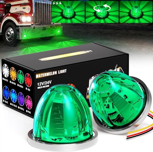 10 عبوات من 30 مصباح LED بطيخ 3 أوضاع (ثابتة/دوران 360 درجة وقوية) أضواء تحذيرية لسقف الكابينة مناسبة لمقطورة شاحنة Kenworth Peterbilt Freightliner (أزرق) in Kuwait