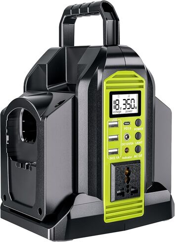 Power Inverter 2 Port for Ryobi 18V Battery, 350W Power Battery Inverter Pure Sine Wave, DC 18V to AC 120V and USB-A & USB-C Output Port for Camping, Jobsite, Emergency Backup (Tool Only) in Kuwait