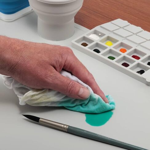 Creative Mark AquaMat Non-Slip Silicone Paint Mat - 23-3/8" x 21-3/8" - 5 Paint Cup Liners & 5 Palette Inserts for Artists, Painters & Crafters, Waterproof Surface Protection Rolls Up for Storage in Kuwait