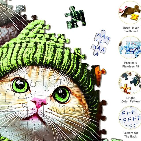 Puzzles for Adults 1000 Pieces,Beards and Hats Cat Puzzles,Jigsaw Puzzles 1000 Pieces Birthday Party for Family Adults Funny Puzzle,Perfect Home Decor & Gift Rompecabezas in Kuwait