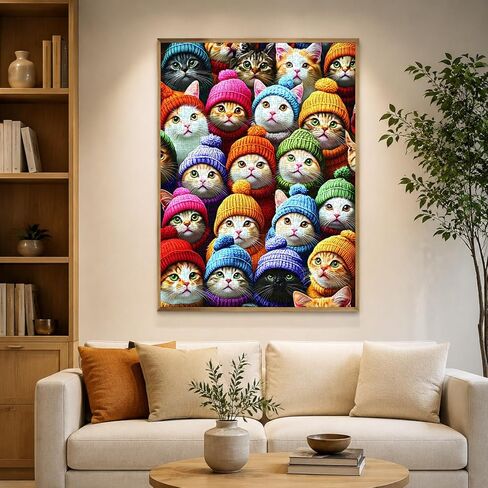 Puzzles for Adults 1000 Pieces,Beards and Hats Cat Puzzles,Jigsaw Puzzles 1000 Pieces Birthday Party for Family Adults Funny Puzzle,Perfect Home Decor & Gift Rompecabezas in Kuwait