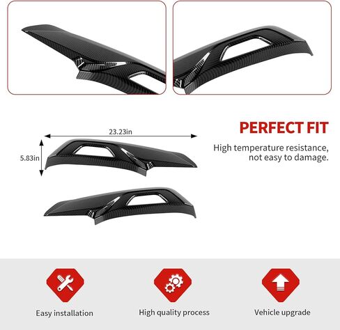 Jimen Fit for Ford Mustang 2015-2025, 2PCS Car Side Seat Panel Cover Trim (Carbon Fiber) in Kuwait