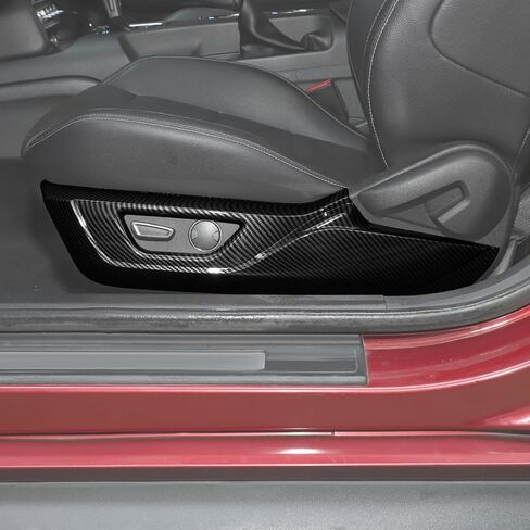 Jimen Fit for Ford Mustang 2015-2025, 2PCS Car Side Seat Panel Cover Trim (Carbon Fiber) in Kuwait