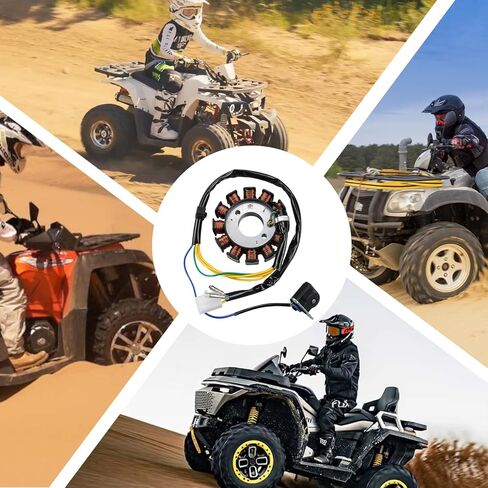 ATMT1-155-12 الجزء الثابت - 12 ملف مغناطيسي لمحركات GY6 125cc 150cc 180cc 200cc | يناسب السكوتر الصيني، والممسحة، وATV، وGo Kart & Quads | متوافق مع النوع 152QMI 157QMJ DC in Kuwait
