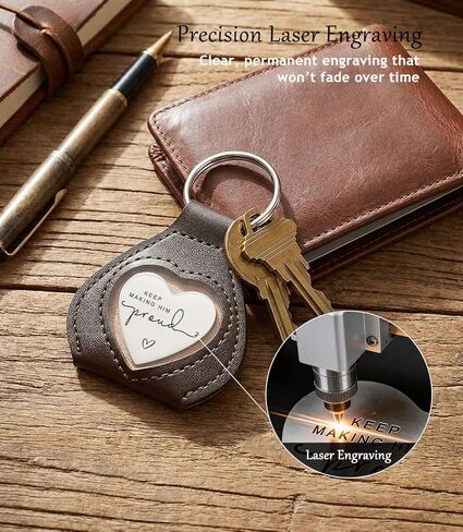 Memorial Gift for Daughter or Son, Keep Making Him Proud Heart Hug Keychain, Sympathy Bereavement Keepsake for Loss of Dad or Grandpa, Comfort Reminder Token for Grief, Gift for Father's Day in Kuwait