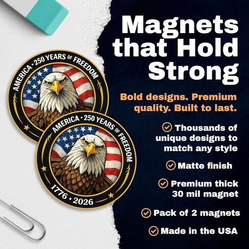 2 Pack 250 Year Anniversary USA Magnet - for Truck Car SUV Refrigerator Locker Toolbox Gift - Semiquincentennial - USAMAG0011 in Kuwait