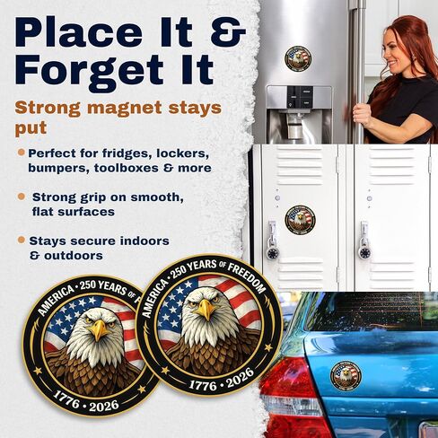 2 Pack 250 Year Anniversary USA Magnet - for Truck Car SUV Refrigerator Locker Toolbox Gift - Semiquincentennial - USAMAG0011 in Kuwait