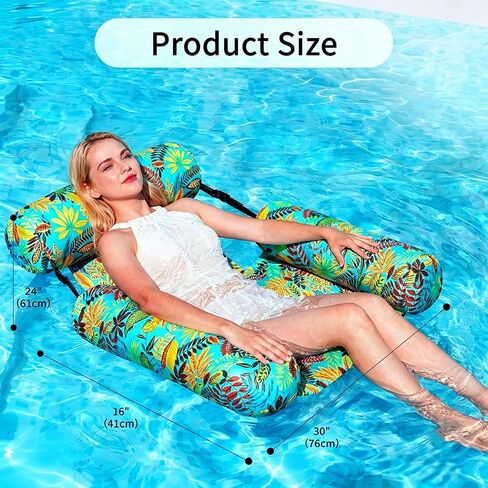 Pool Floats for Adults – 2-Pack Heavy Duty Inflatable Pool Floats, 350lbs Weight Capacity, Upgraded Leak-Proof Valve, Thick PVC & UV Protection, Adjustable Shoulder Strap, Includes Hand Pump in Kuwait