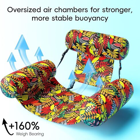 Pool Floats for Adults – 2-Pack Heavy Duty Inflatable Pool Floats, 350lbs Weight Capacity, Upgraded Leak-Proof Valve, Thick PVC & UV Protection, Adjustable Shoulder Strap, Includes Hand Pump in Kuwait