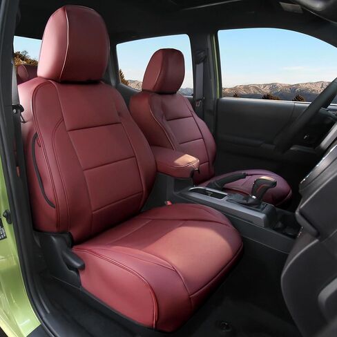 أغطية مقاعد Ranaya مخصصة لسيارة Toyota Tacoma 2024–2026 (كابينة مزدوجة فقط) SR, SR5, TRD Sport, TRD Off-Road, Limited (الغاز فقط)، مجموعة كاملة أمامية وخلفية، جلد فاخر مقاوم للماء، بني in Kuwait
