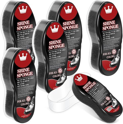 Loopeer 6 Pcs Shoe Shine Sponge Neutral Shine Sponge for Shoes Leather Boot Shoe Polish Sponge for Boots Bags Cleaning (Vivid Style,3.54 x 3.54 x 1.18 Inch) in Saudi Arabia