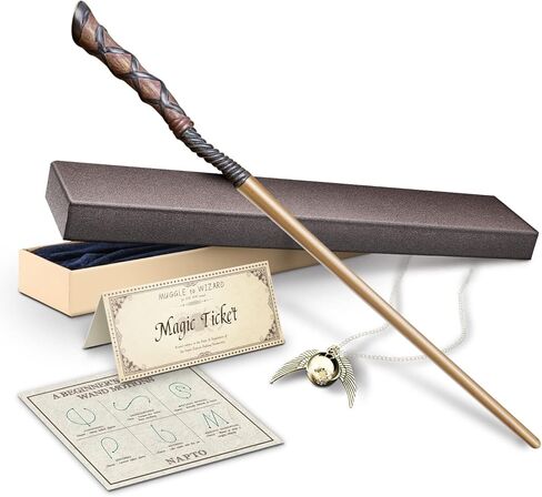 Wizard Wand, Witches Cosplay Magic Wands, Wands for Collection Christmas Halloween Props Party Supplies, Necklace Included (Persistence) in Saudi Arabia