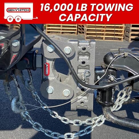 GEN-Y Hitch Heavy Duty Tow Hitch for 2" Receiver - 5" Drop/Rise with 4 Adjustable Positions, Includes Dual Ball Mount, Pintle Lock and Pins, 16,000 lbs Towing Capacity, 1,700 lbs Tongue Weight in Kuwait