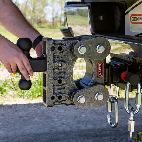 GEN-Y Hitch Heavy Duty Tow Hitch for 2" Receiver - 5" Drop/Rise with 4 Adjustable Positions, Includes Dual Ball Mount, Pintle Lock and Pins, 16,000 lbs Towing Capacity, 1,700 lbs Tongue Weight in Kuwait