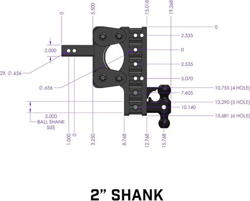 GEN-Y Hitch Heavy Duty Tow Hitch for 2" Receiver - 5" Drop/Rise with 4 Adjustable Positions, Includes Dual Ball Mount, Pintle Lock and Pins, 16,000 lbs Towing Capacity, 1,700 lbs Tongue Weight in Kuwait