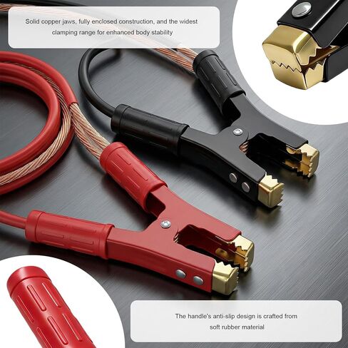 4 PCS Battery Jumper Cable Clamps, 500-1000A Auto Battery Charger Clamps Replacement with Screws & Nuts, 12-36V Heavy Duty Alligator Clips for 2AWG Batteries Cables in Kuwait