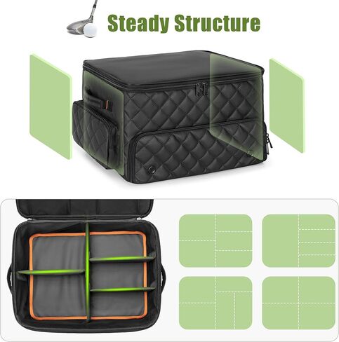 2 Layer Golf Trunk Organizer, Golf Car Locker with Individual Ventilated Compartment for 2 Pairs Shoes, Golf Car Storage Organizer for Balls, Clothes, Tees, Gloves, Accessories in Saudi Arabia