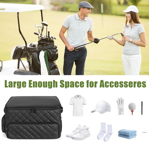 2 Layer Golf Trunk Organizer, Golf Car Locker with Individual Ventilated Compartment for 2 Pairs Shoes, Golf Car Storage Organizer for Balls, Clothes, Tees, Gloves, Accessories in Saudi Arabia