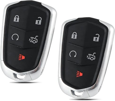 Key Fob Cover Shell Case Replacement for Cadillac ATS ATS-V CTS CT6 XTS XT5 XT4 XT6 SRX 2014 2015 2016 2017 2018 2019 2020 2021 5 Buttons Car Remote Pad Cover HYQ2AB, HYQ2EB (2PCS) in Kuwait