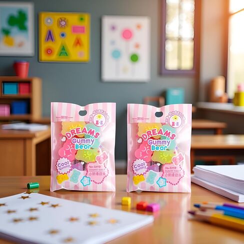 10Pcs Cute Erasers - Colorful Gummy Bear Cabochons | Cartoon Bear Pencil Erasers | Animals | Interactive Eraser Pets | Stationery Supplies School Reward in Kuwait