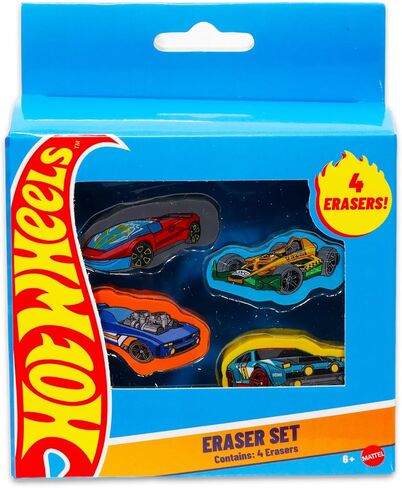 Hot Wheels Erasers for Kids - Bundle with 8 Erasers Featuring Racecars Plus Tattoos, More | Hot Wheels School Supplies Bulk for Kids, Boys in Kuwait