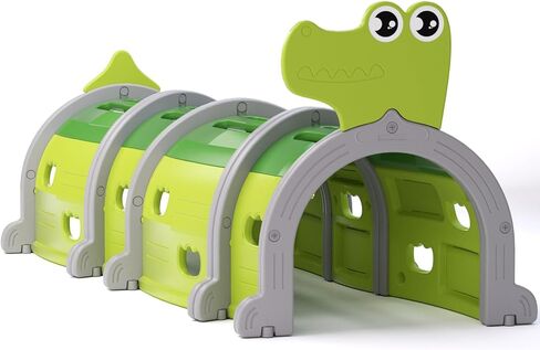 Glaf Tunnel Toys for Kids Toddler Climb and Crawl Baby Play Tunnels for 3-6 Years Old Indoor & Outdoor Toddlers Play Structure Equipment for Daycare, Preschool, Playground (Green, 4 Sections) in Saudi Arabia