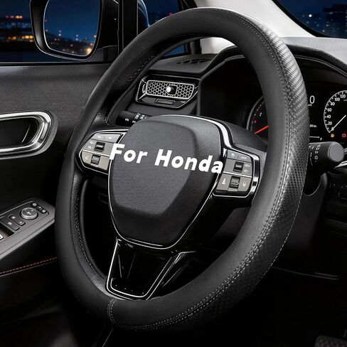 غطاء عجلة القيادة لسيارة Honda CRV Accord Civic HRV Pilot Odyssey Passport، مقاس قياسي 14.5-15 بوصة، ألياف الكربون أسود in Kuwait