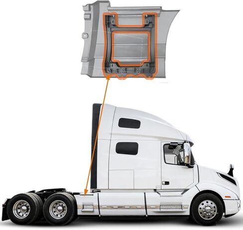 Rear Step Fairing Inner Support Kits Compatible with Volvo VNL 2018 2019 2020 2021 2022 2023 2024 Drive Left（B Style in Kuwait