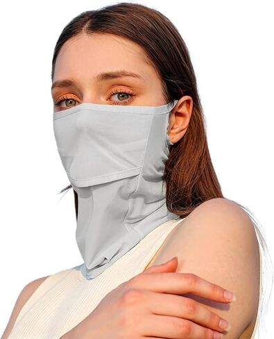 TOPORTY Women Sunscreen Mask Breathable Ice Silk Veil UV Protection Face Cover for Summer Outdoor Sports in Saudi Arabia