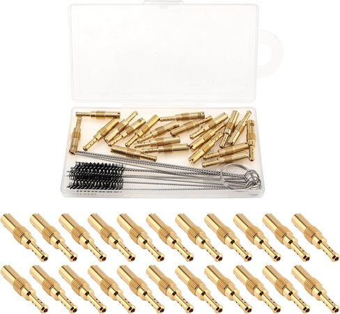 Windance 20pcs/Box Brass Carburetor Slow Pilot Jet Kit #30 - #78 Fit for Keihin PWK OKO/KOSO CVK PE Carburetor with 5 Cleaning Needles, 5 Brush (20, #30 - #78) in Kuwait
