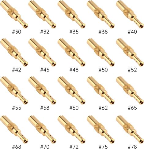 Windance 20pcs/Box Brass Carburetor Slow Pilot Jet Kit #30 - #78 Fit for Keihin PWK OKO/KOSO CVK PE Carburetor with 5 Cleaning Needles, 5 Brush (20, #30 - #78) in Kuwait