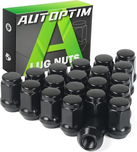AUTOPTIM 1/2-20 Lug Nuts - Replacement for 1987-2018 Jeep Wrangler JK, 2002-2012 Liberty, 1993-2010 Grand Cherokee, Black 19mm Hex 1.38" Tall, 1/2"-20 Closed End Aftermarket Wheel Lug Nuts (20pcs) in Kuwait