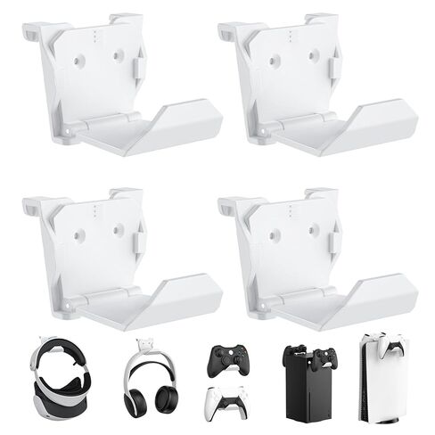 KUNSLUCK 6 Pack Controller Wall Mount – Universal Game Controller Holder for PS5, Xbox, Switch – Adhesive or Screw Installation – Headset & Controller Storage Hook (Black) in Kuwait