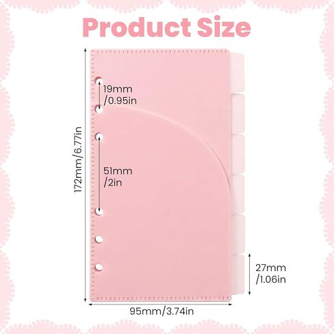 12 PCS A6 Cash Envelopes, A6 Binder Dividers Budget Envelopes with Tab Sticker for 6 Rings Budgeting Planner Inserts Supplies Accessories Pink in Kuwait