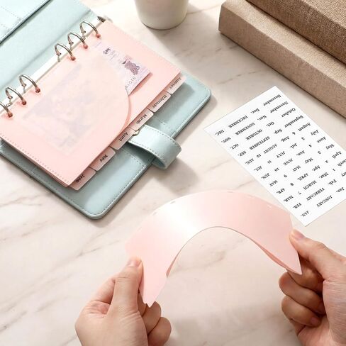 12 PCS A6 Cash Envelopes, A6 Binder Dividers Budget Envelopes with Tab Sticker for 6 Rings Budgeting Planner Inserts Supplies Accessories Pink in Kuwait